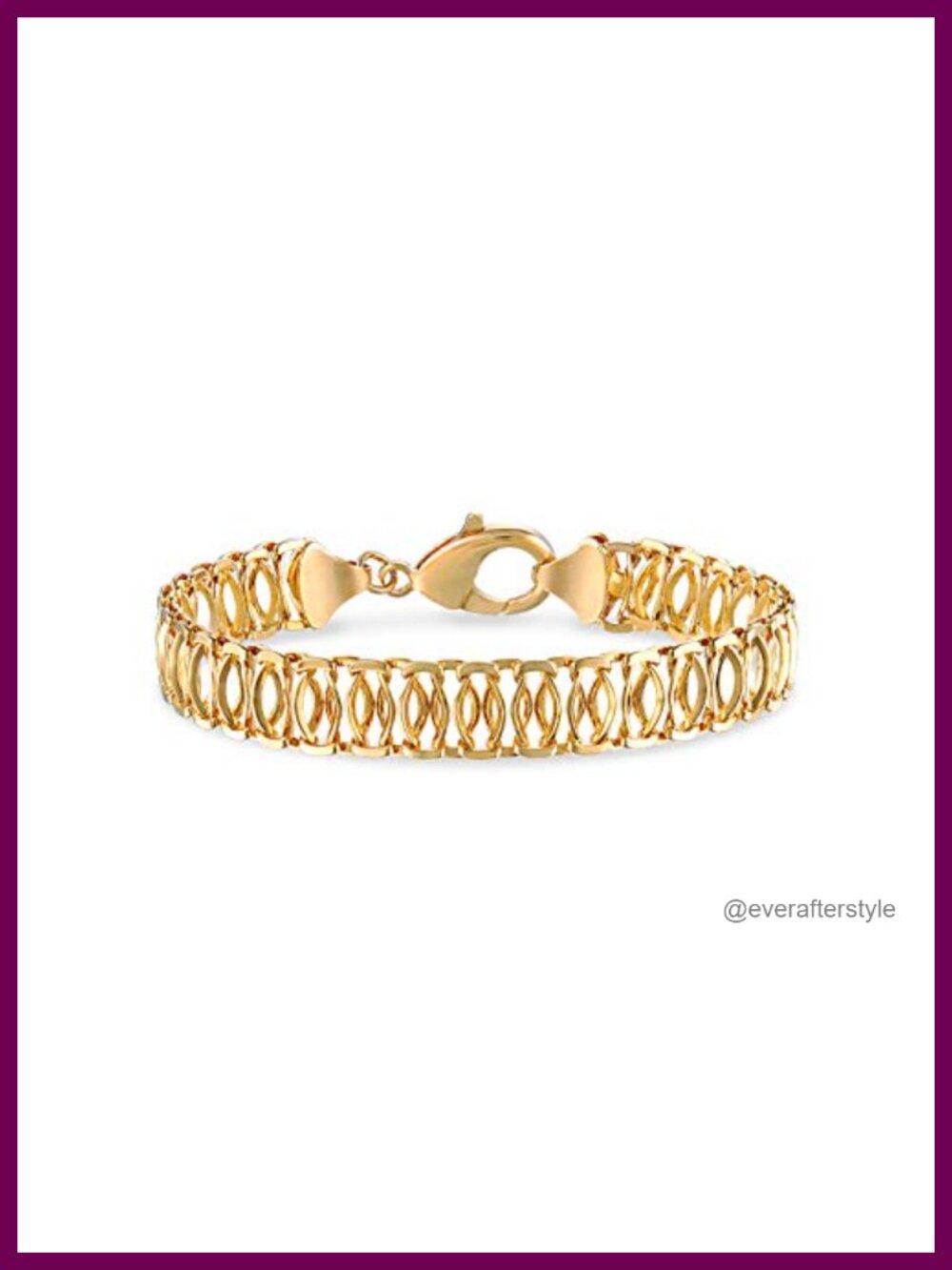 18K Gold Plated Mesh Bracelet for Women 7.5 Inch 9mm Wide